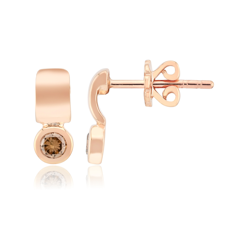 SI1 Argyle-Rose de France-Brillant-Goldohrringe (Annette)