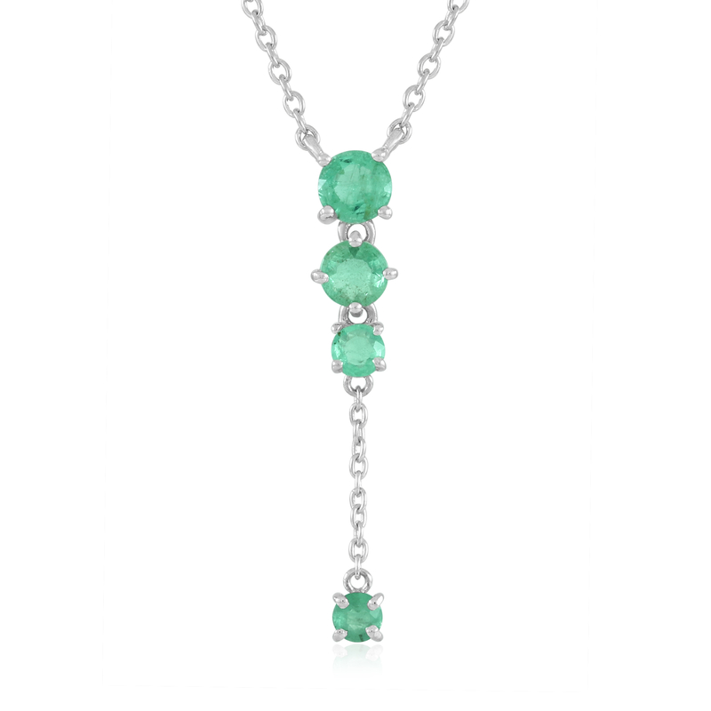 Kolumbianischer Smaragd-Silbercollier (de Melo Essence)