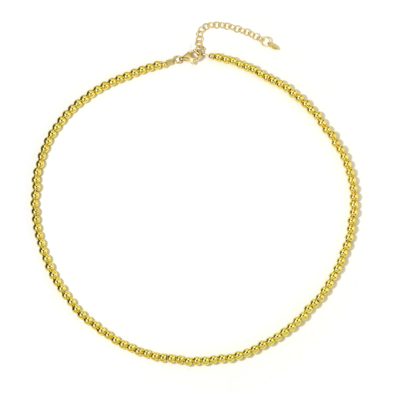 Goldener Hämatit-Silberhalskette