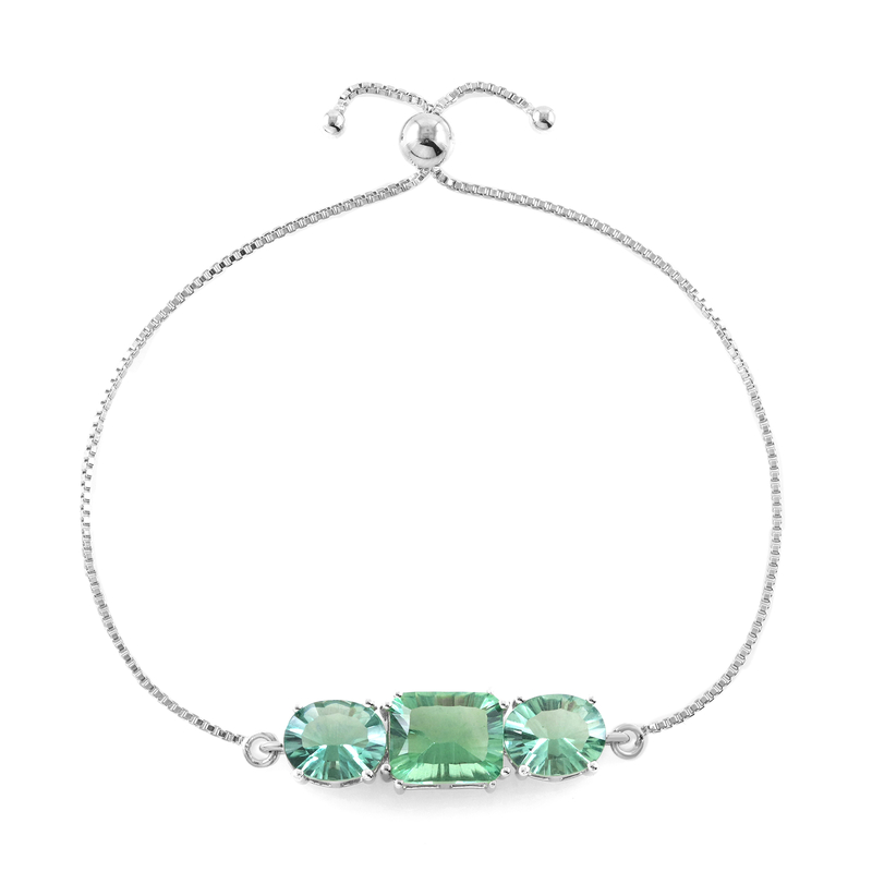 Grüner Fluorit-Silberarmband Grüner Fluorit-Silberarmband