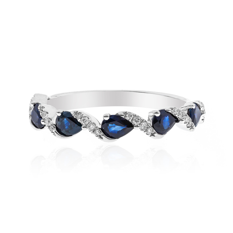 Blauer Ceylon-Saphir-Goldring - Farbe: Blau