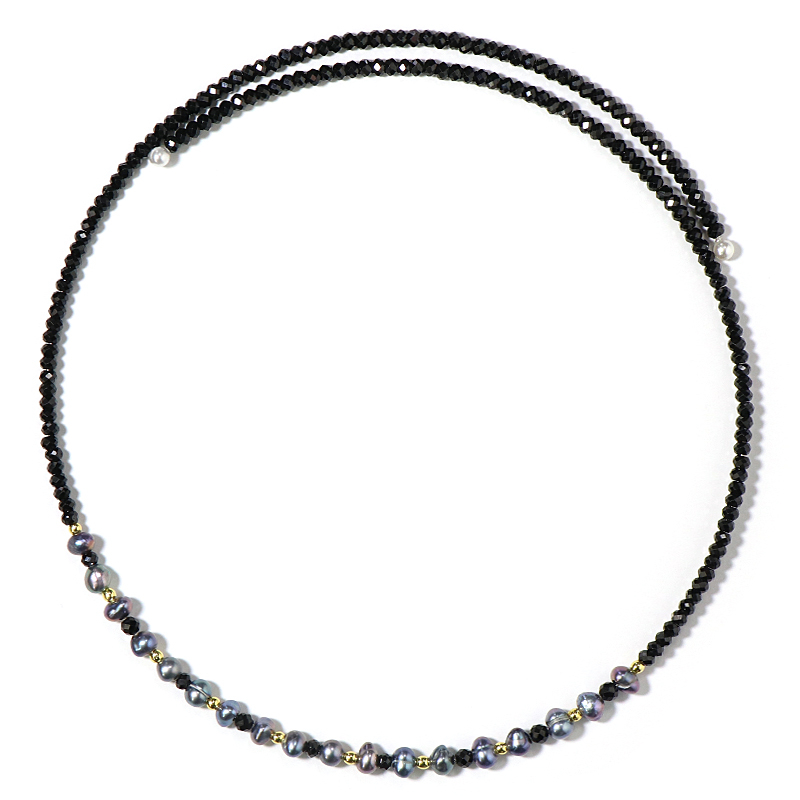 Edelstein-Stahlhalsreif (Riya)