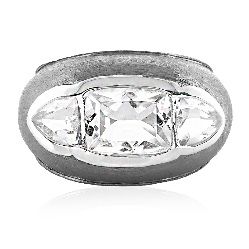 Weißer Topas-Silberring