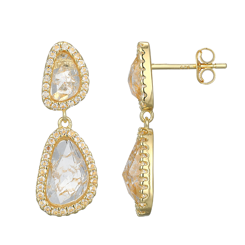 Weißer Quarz-Silberohrringe