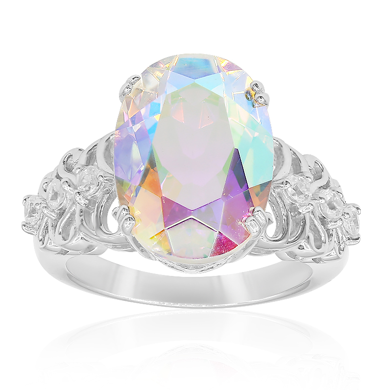 Mondlicht-Quarz-Silberring