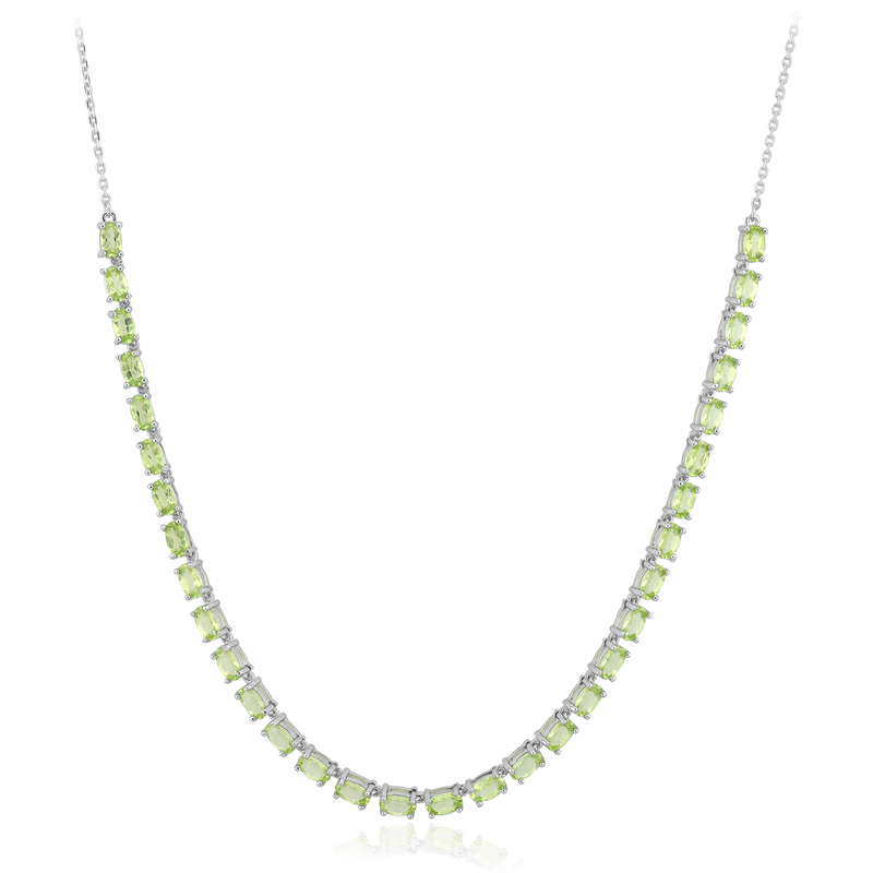 Burmesischer Peridot-Silbercollier