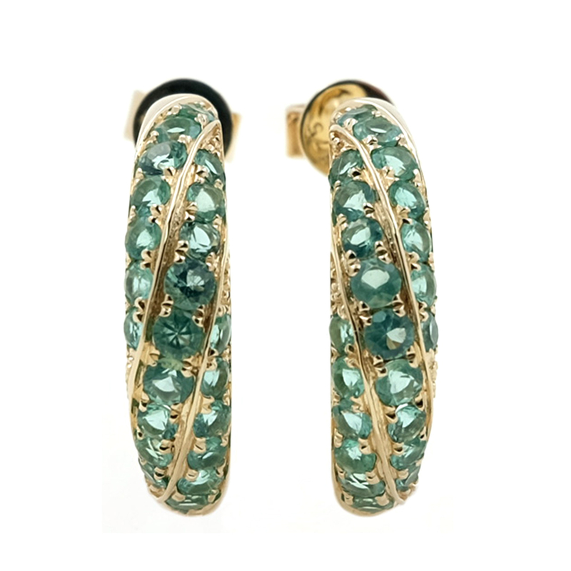 AAA-Sambia-Smaragd-Goldohrringe (de Melo)