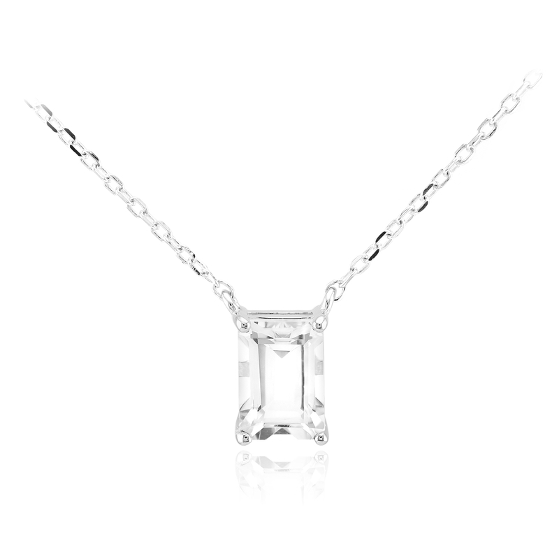 Weißer Topas-Silbercollier