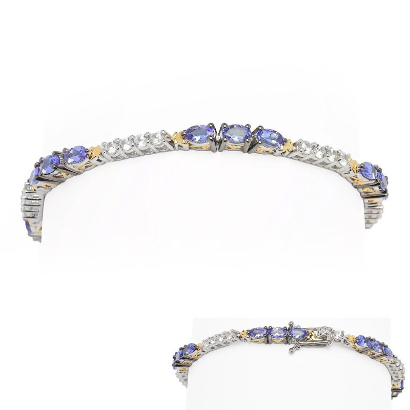 Tansanit-Silberarmband (Gems en Vogue)