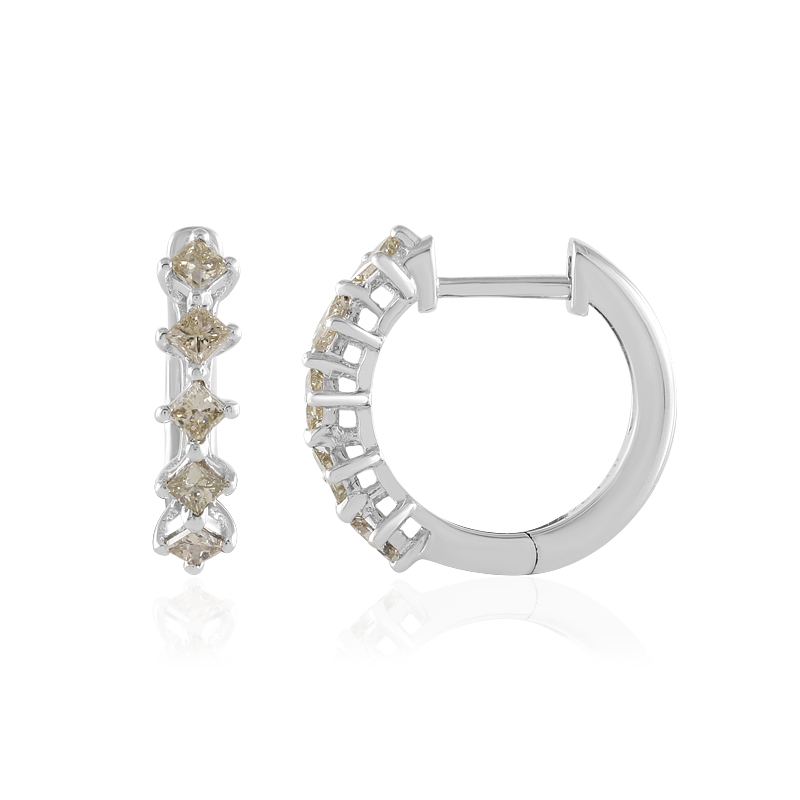 I2 Schokoladen-Diamant-Goldohrringe