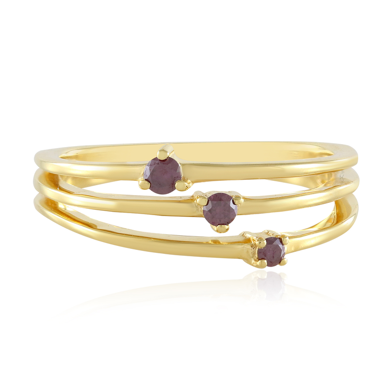 I2 Purpur-Brillant-Silberring