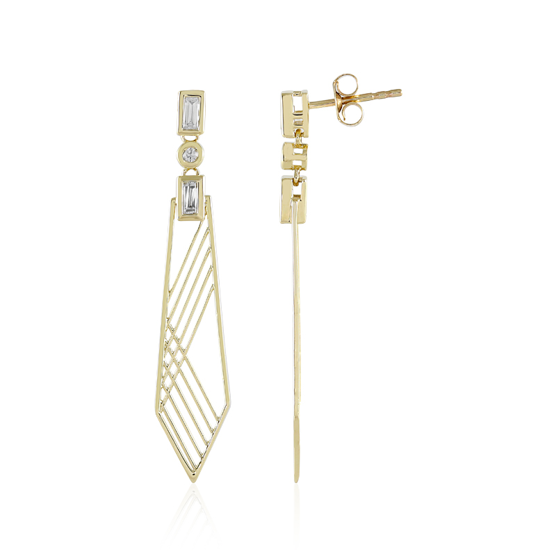 Zirkon-Goldohrringe (Ornaments by de Melo)