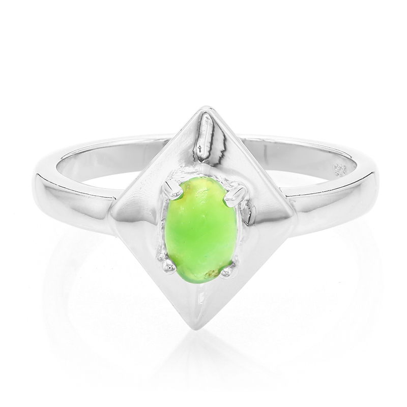 Kaiserlicher Chrysopras-Silberring