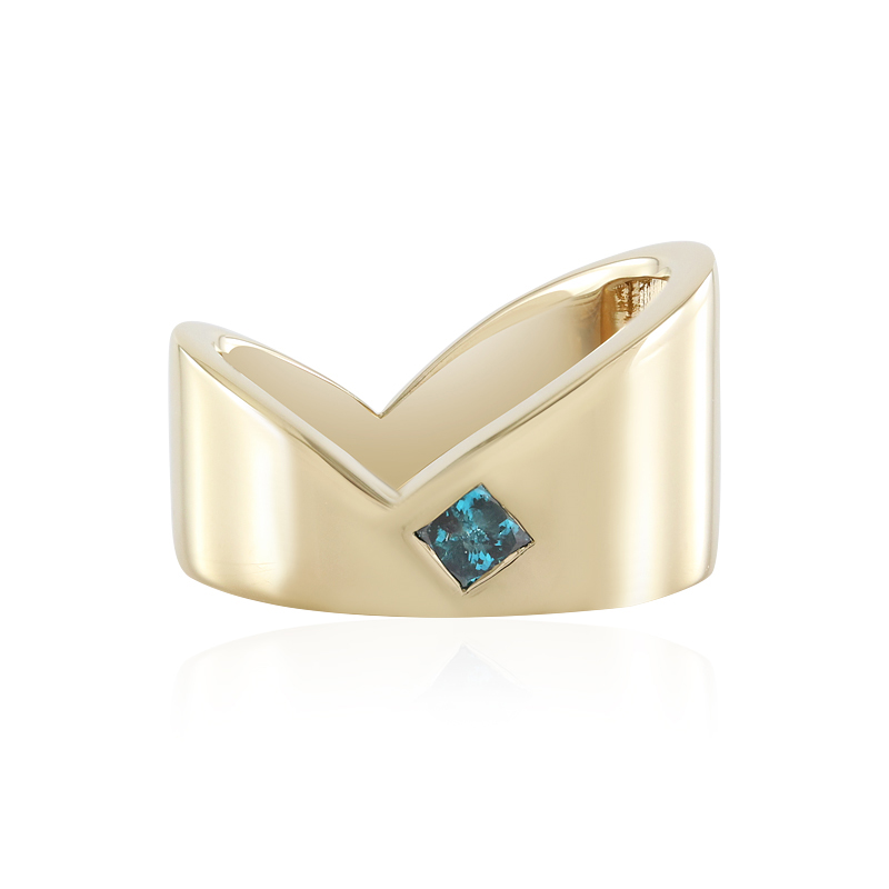 Blauer I3 Diamant-Silberring