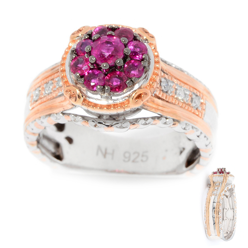 Burmesischer Rubin-Silberring (Gems en Vogue) Burmesischer Rubin-Silberring (Gems en Vogue)