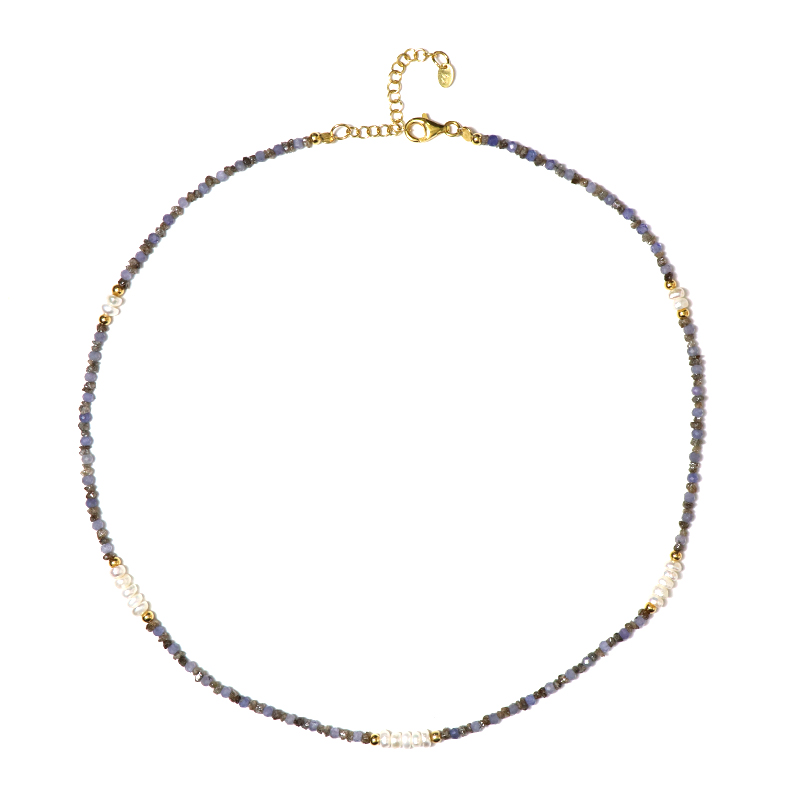 Edelstein-Silberhalskette