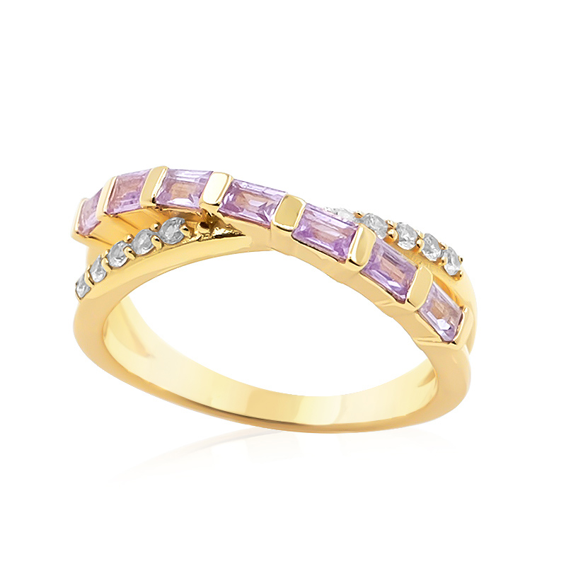 Nicht erhitzter Purpurfarbener Ceylon-Saphir-Silberring