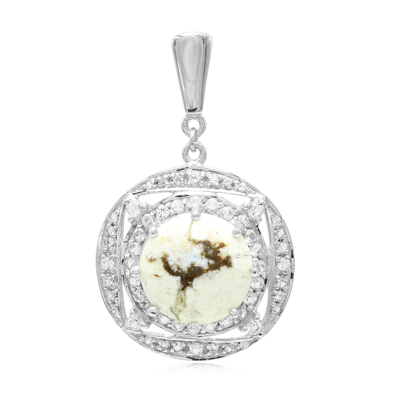 Magnesit-Silberanhänger