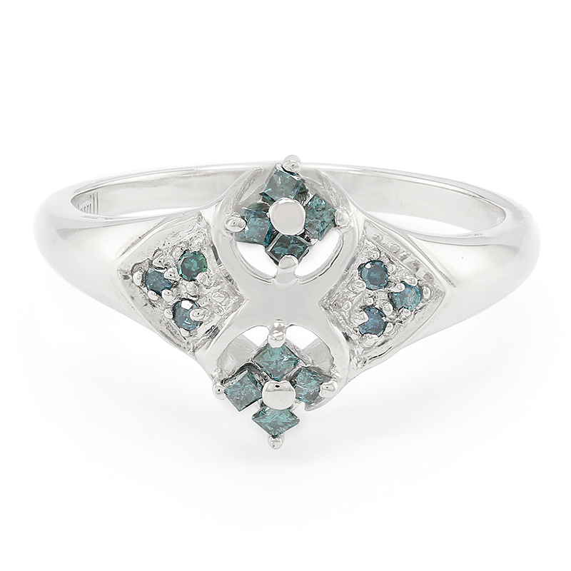 Fancy-Diamant-Silberring