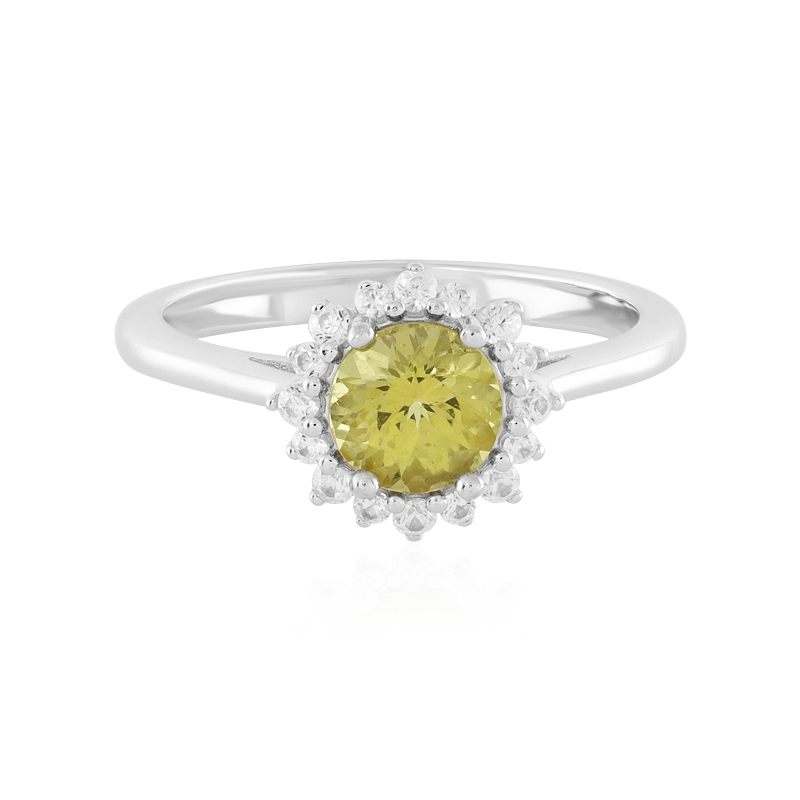 Goldener Apatit-Silberring