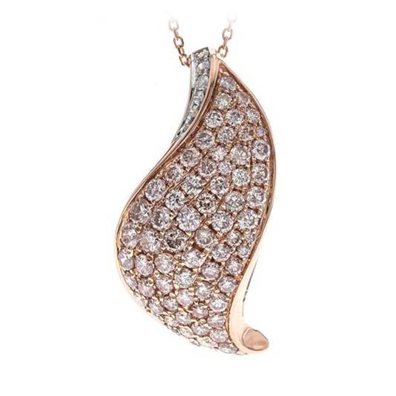 Pinkfarbener I1 Brillant-Goldhalskette (CIRARI)