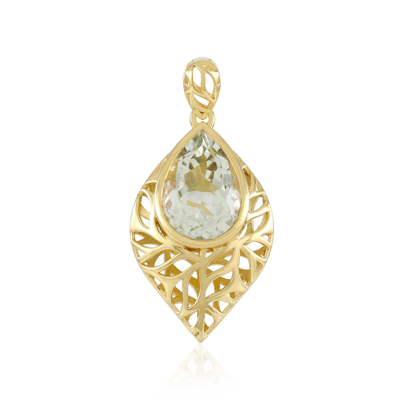 Grüner Amethyst-Silberanhänger (Ornaments by de Melo)