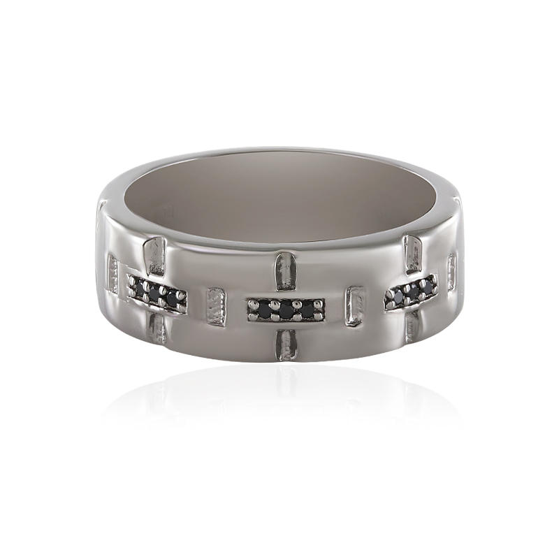 Schwarzer Spinell-Silberring