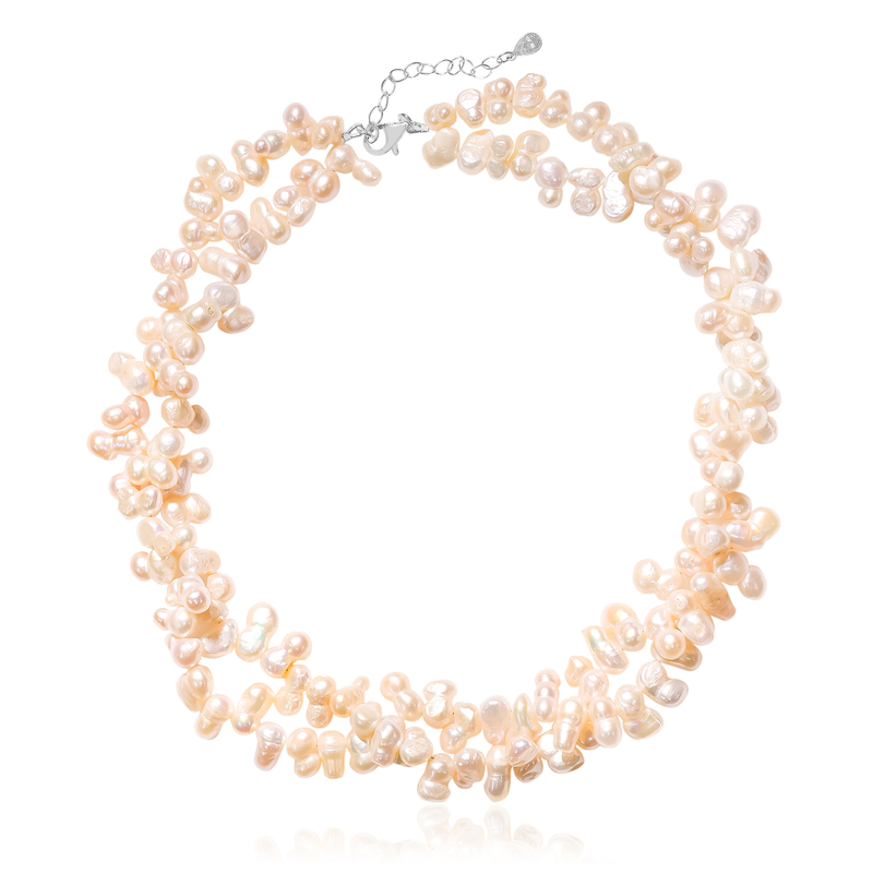 Keshi-Perlen-Silberhalskette (TPC)