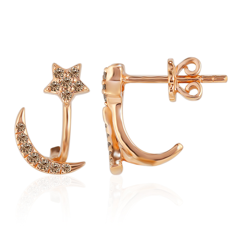 SI1 Argyle-Rose de France-Brillant-Goldohrringe (Annette)