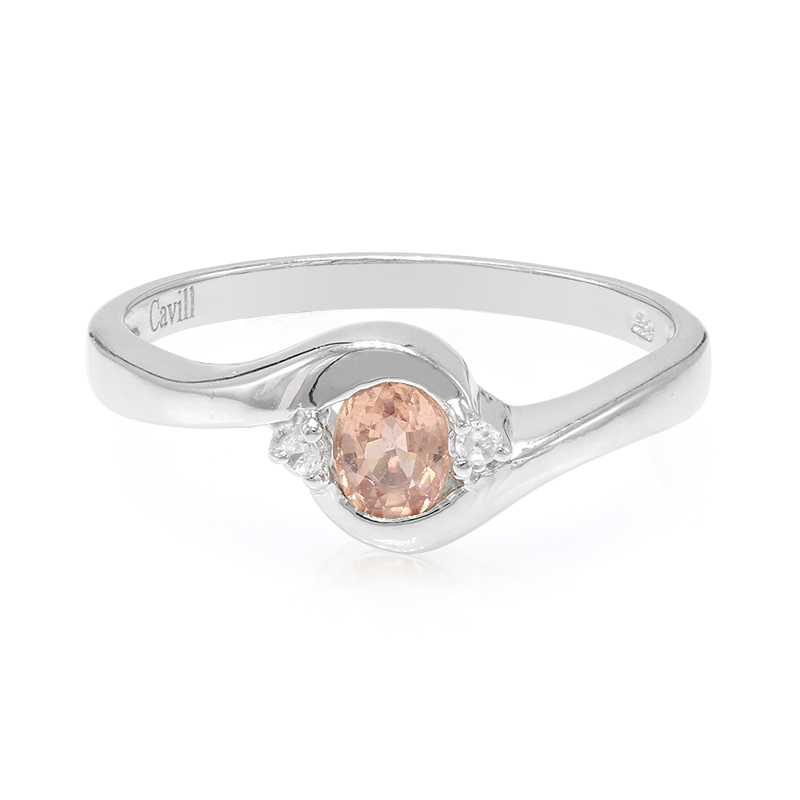 Padparadscha-Saphir-Silberring