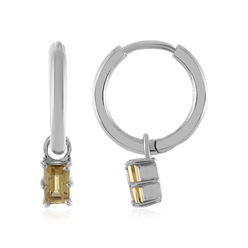 Gelber Zirkon-Silberohrringe