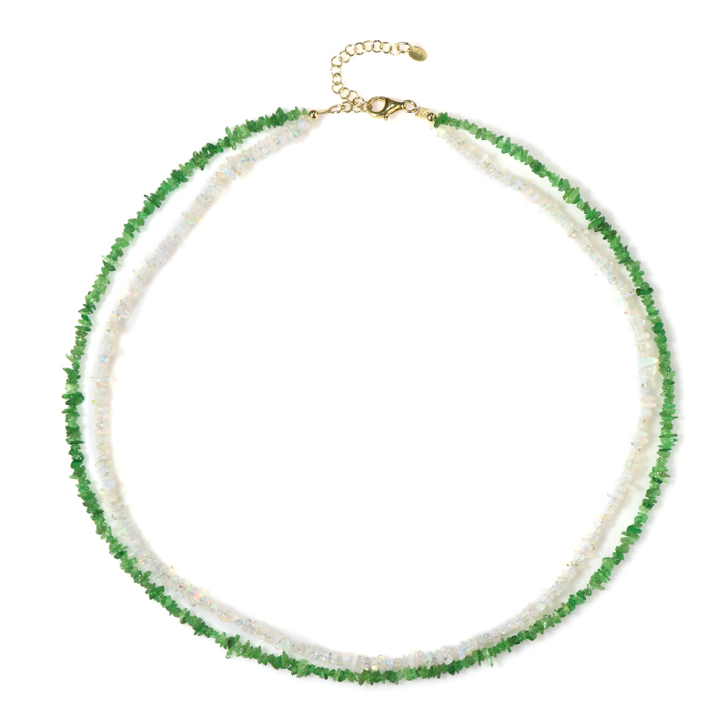 Edelstein-Silberhalskette