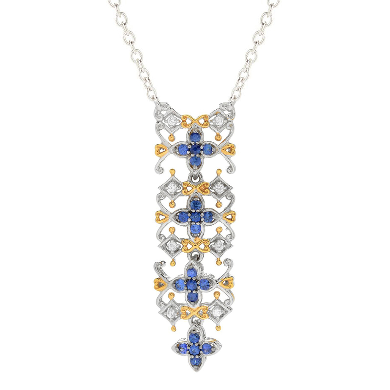 Blauer Saphir-Silbercollier (Gems en Vogue)