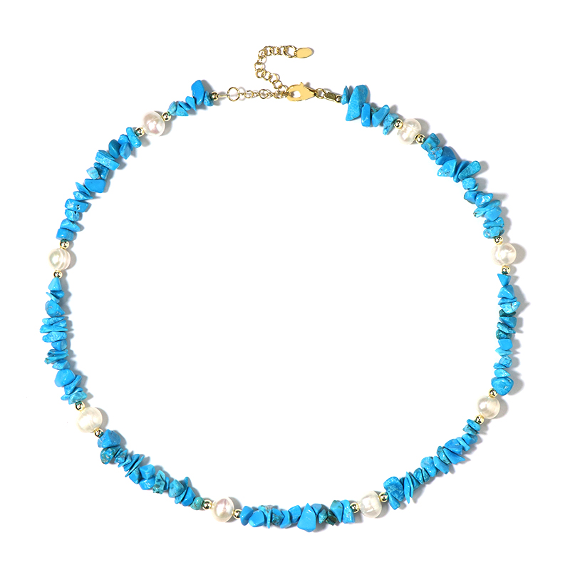 Blauer Howlith-Silberhalskette (Riya) Blauer Howlith-Silberhalskette (Riya)