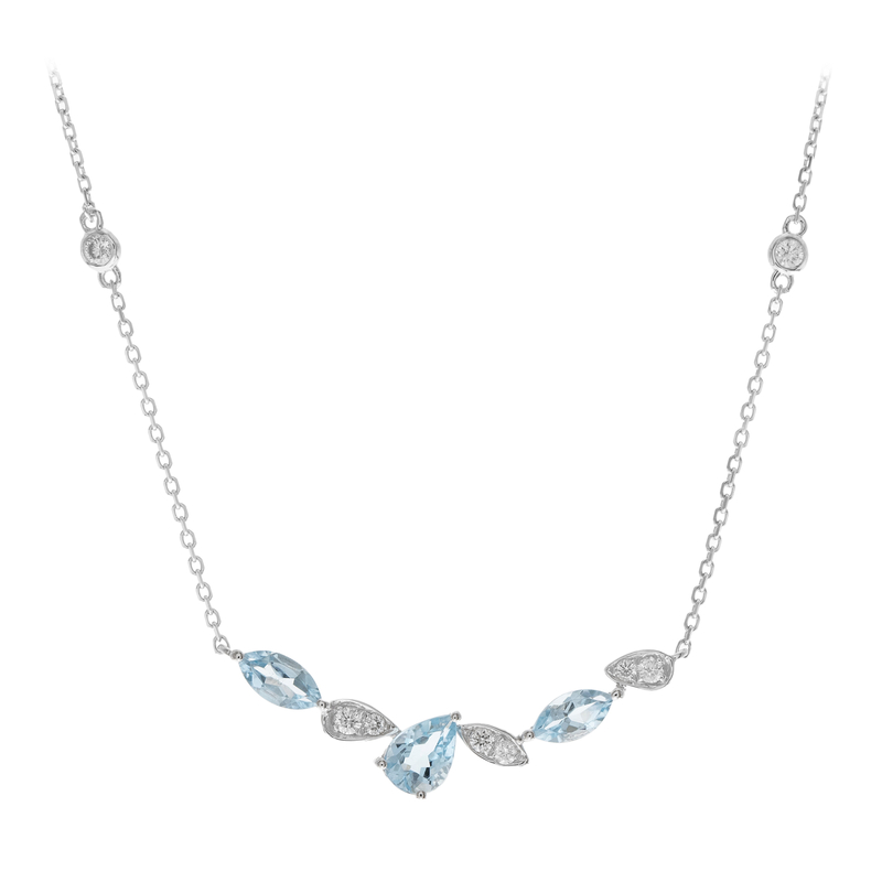 AAA-Brasilianischer Aquamarin-Goldcollier