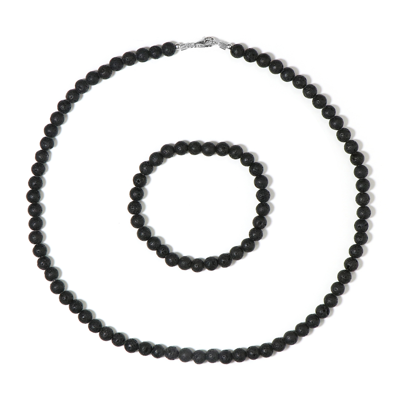 Schwarze Lava-Silberset
