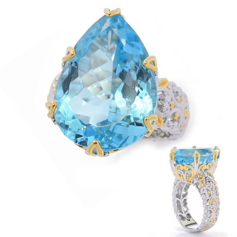 Himmelblauer Topas-Silberring (Gems en Vogue)