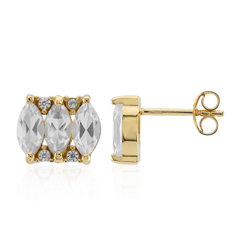 Weißer Topas-Silberohrringe Weißer Topas-Silberohrringe