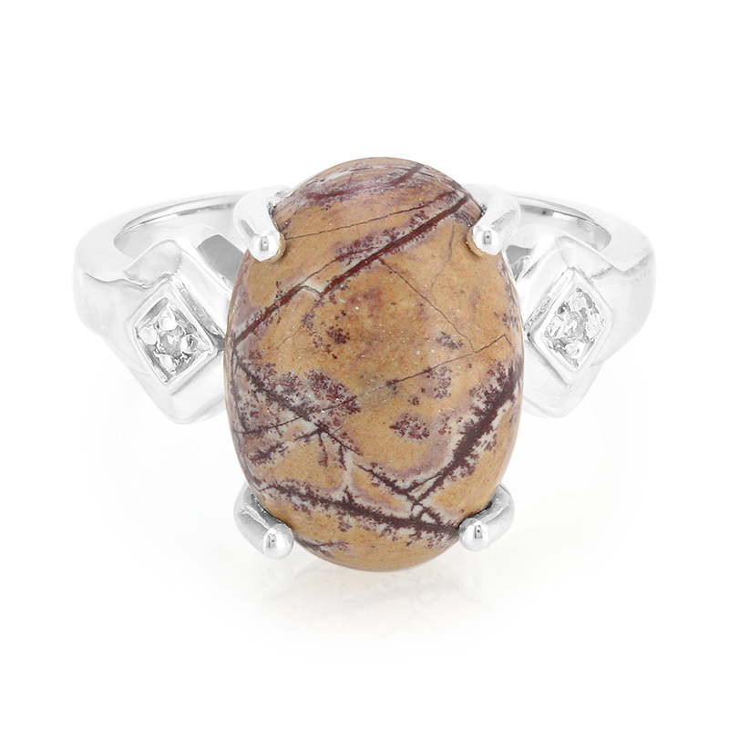 Sonora-Dendriten-Jaspis-Silberring