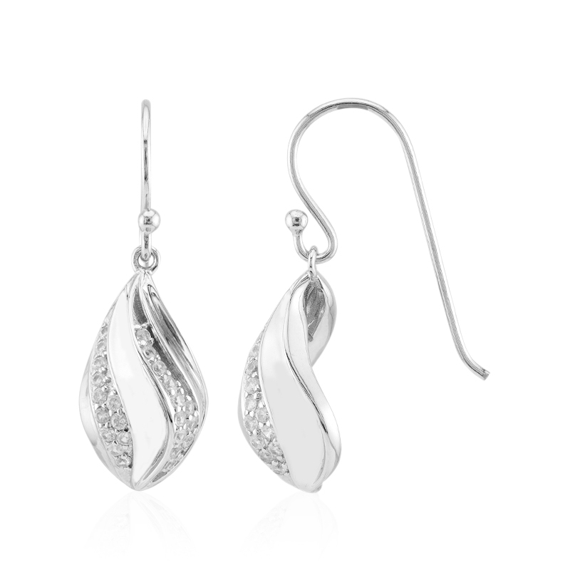 Zirkon-Silberohrringe