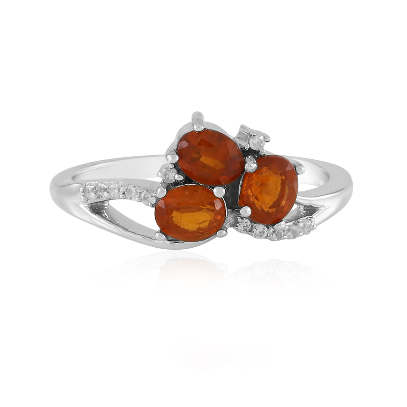 Oranger Kyanit-Silberring - Farbe: Orange