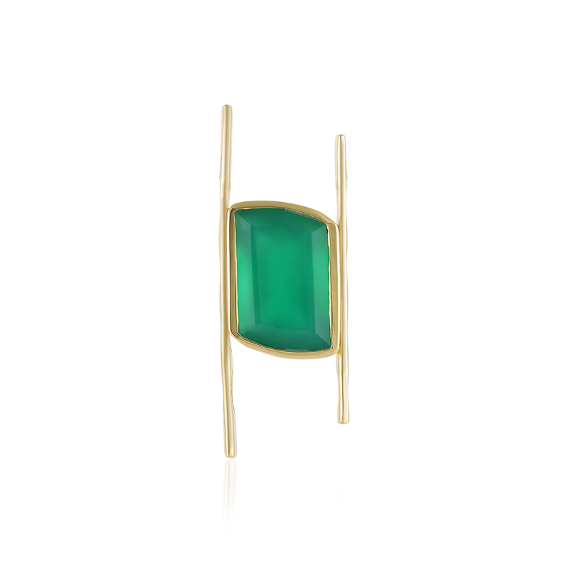 Grüner Onyx-Silberanhänger (MONOSONO COLLECTION)