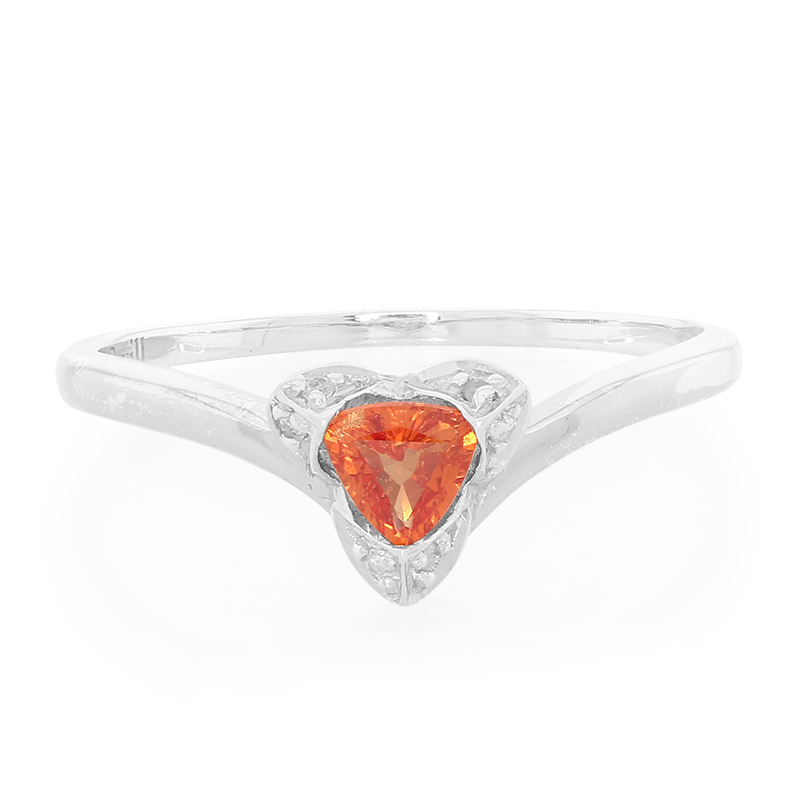 Padparadscha-Saphir-Silberring