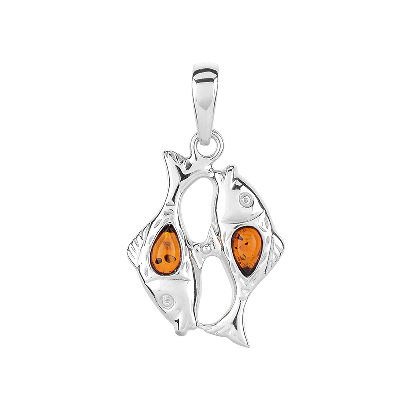 Baltischer Bernstein-Silberanhänger (dagen)