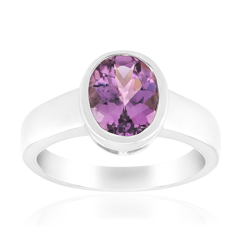 Brasilianischer Purpurfarbener Turmalin-Silberring (Pallanova) Brasilianischer Purpurfarbener Turmalin-Silberring (Pallanova)