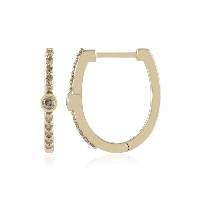 SI1 Champagner-Diamant-Goldohrringe