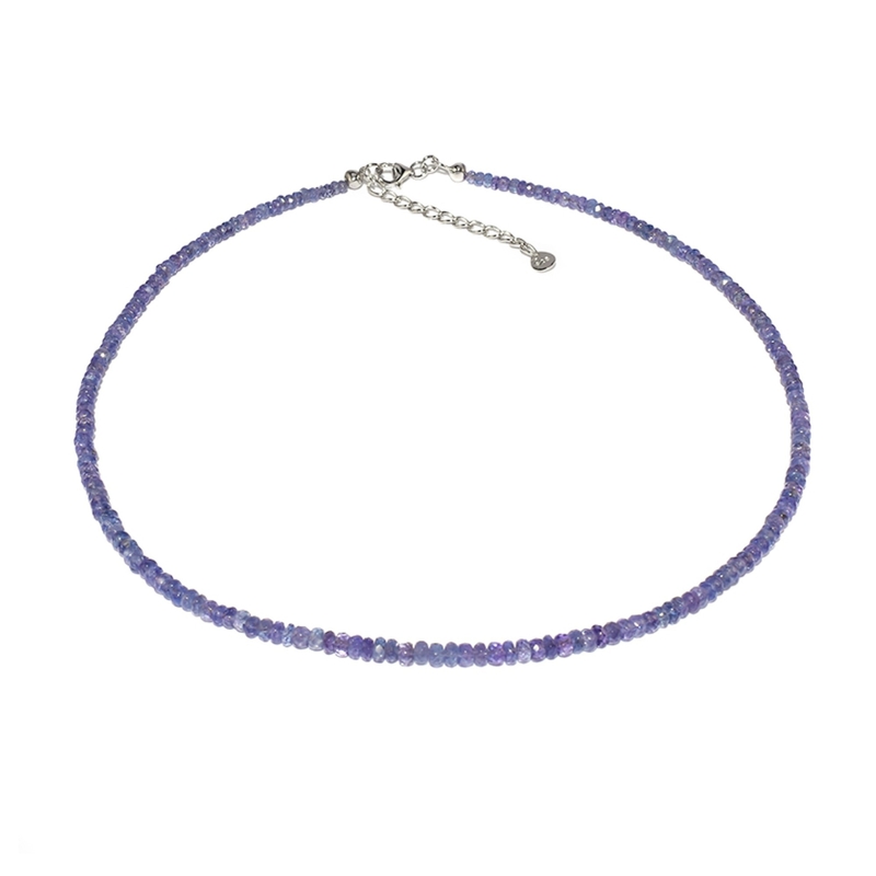 Tansanit-Silberhalskette