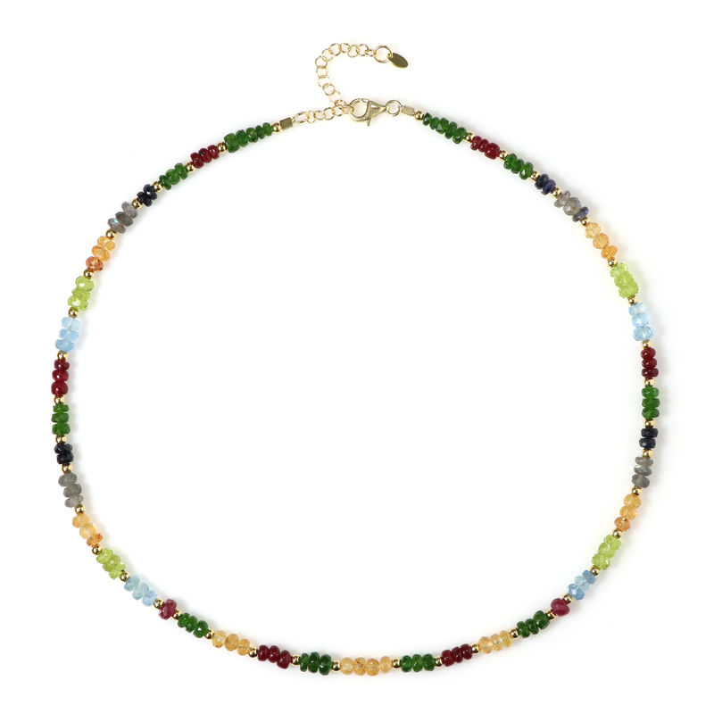 Edelstein-Silberhalskette (Riya)