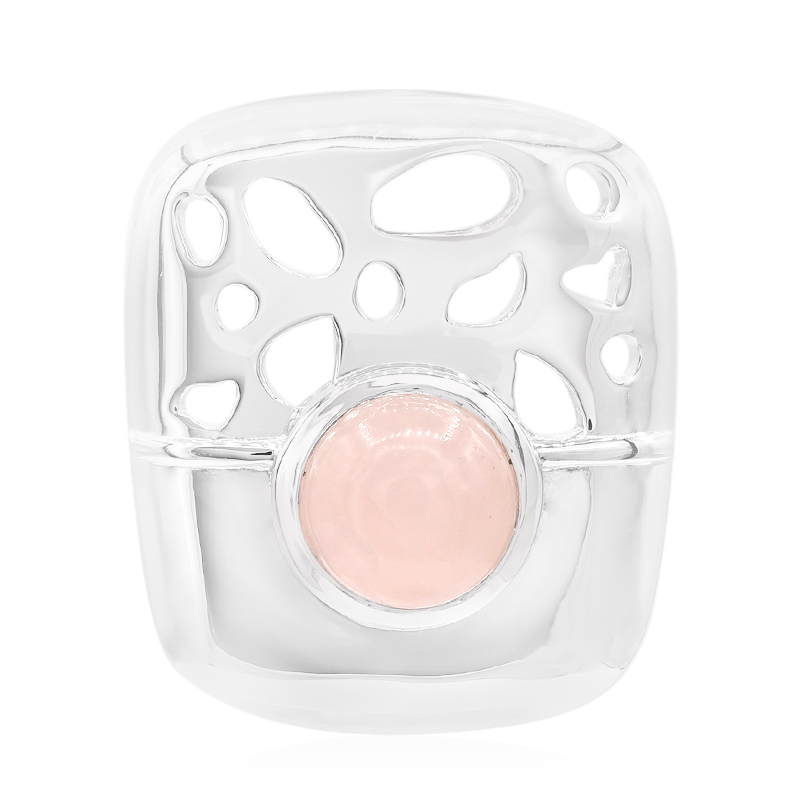 Rosenquarz-Silberanhänger (MONOSONO COLLECTION)