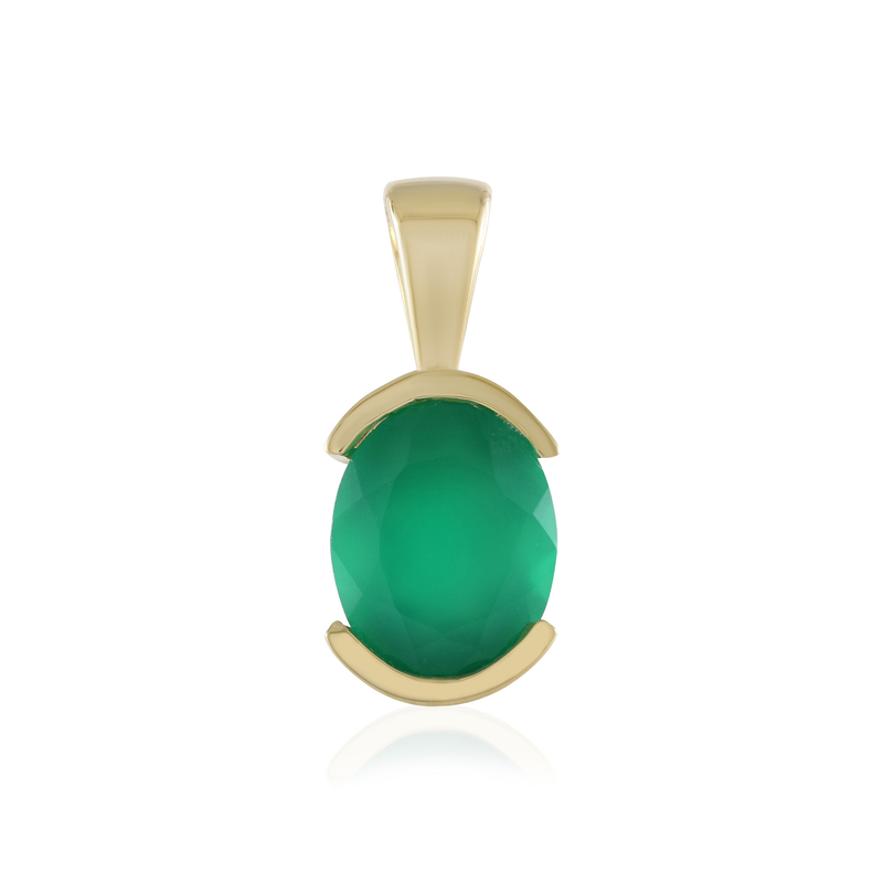 Grüner Onyx-Silberanhänger